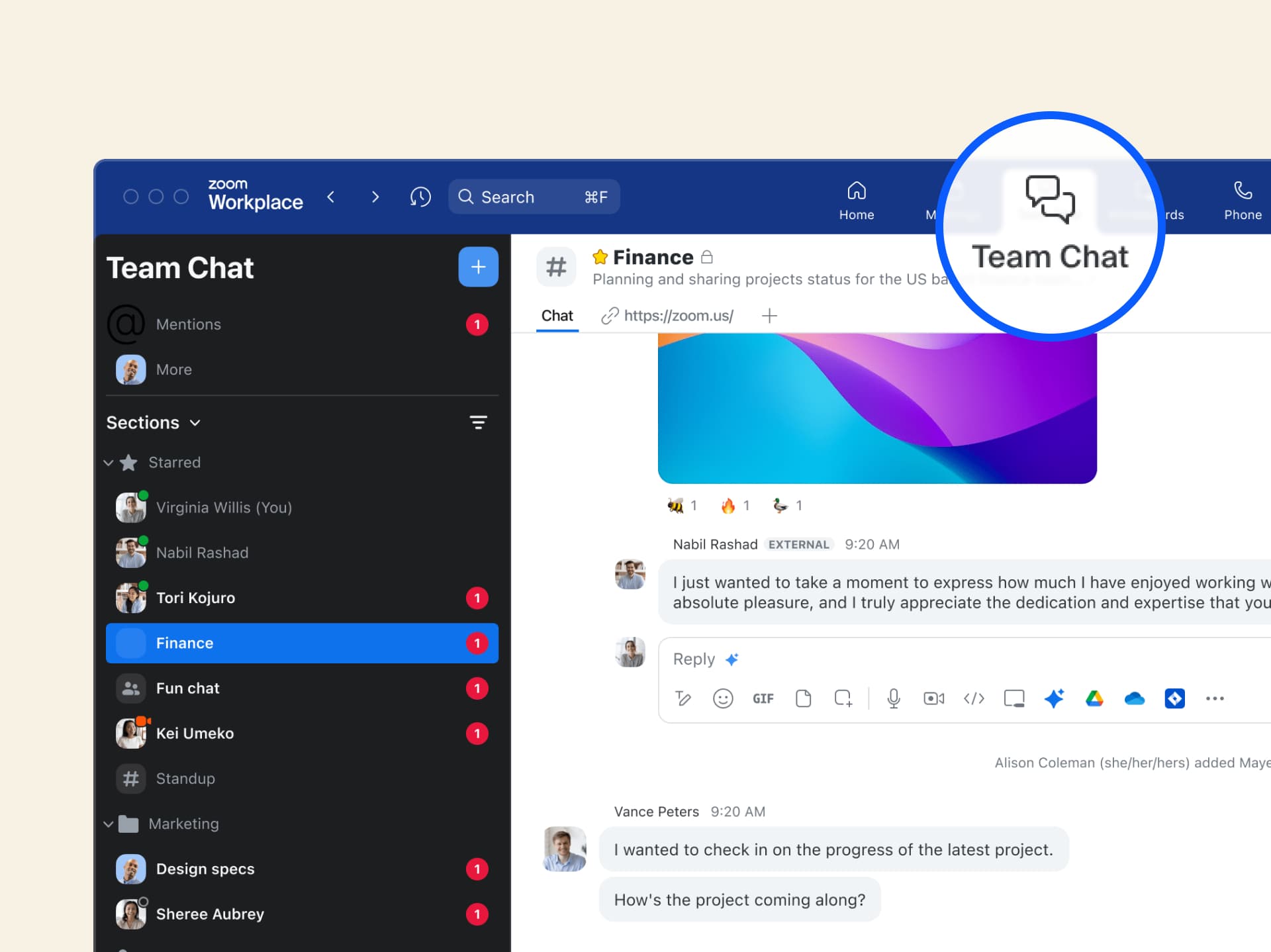 Dapatkan Zoom Meetings dengan Zoom Team Chat bawaan