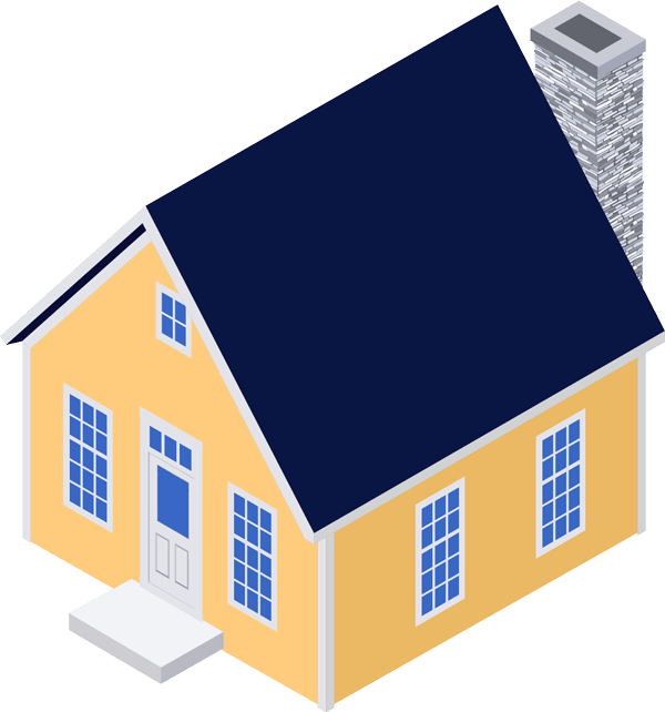 yellow house with chimney