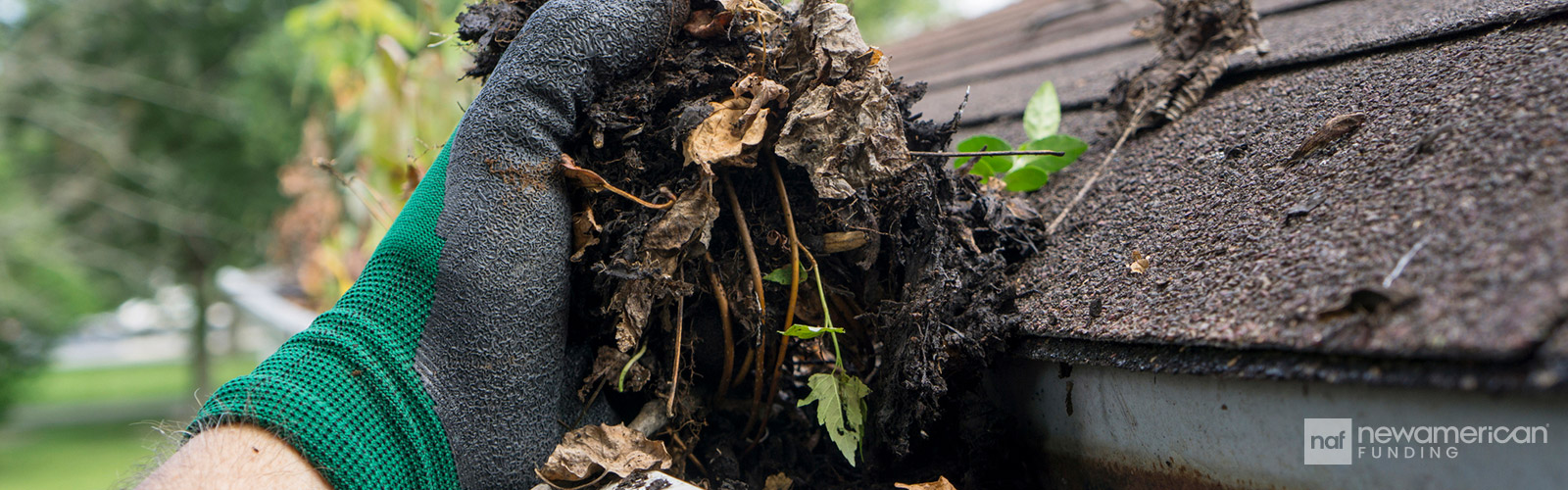 cleaning gutters