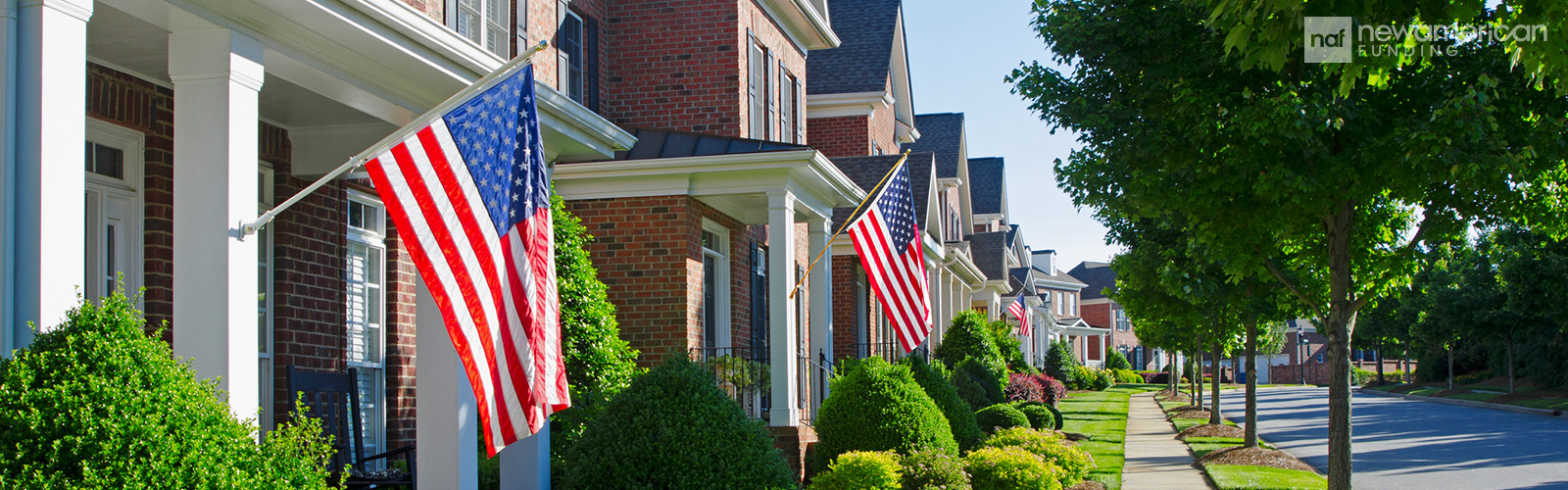 neighborhoods with american flags