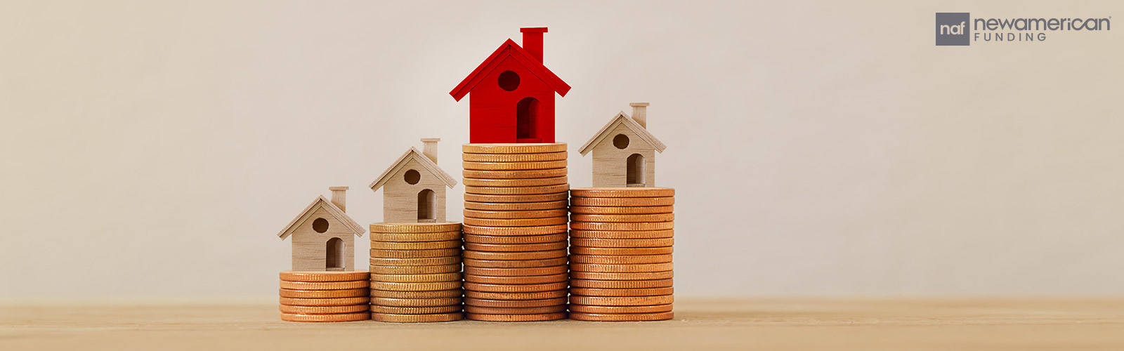home model on stacks of coins