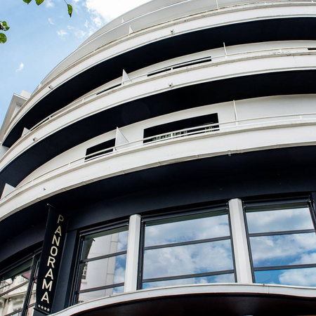 Outside view of Hotel Panorama in Lourdes, France.