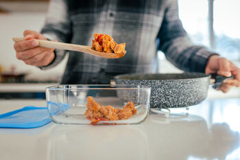 Putting away leftovers