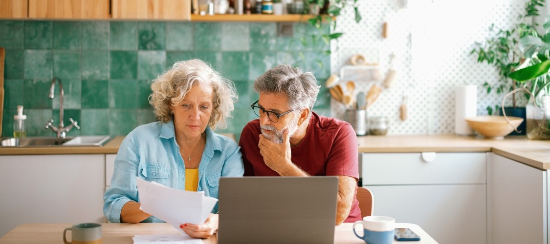 Older couple considering their finances