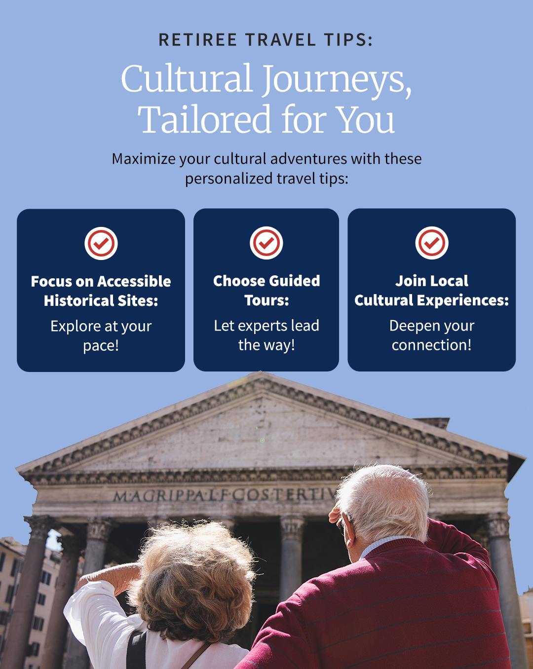 infographic of retiree travel tips