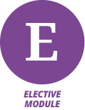  Icon of a white letter E in a purple circle, with the text 