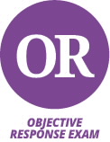 Icon of the white letters OR in a purple circle, with the text 
