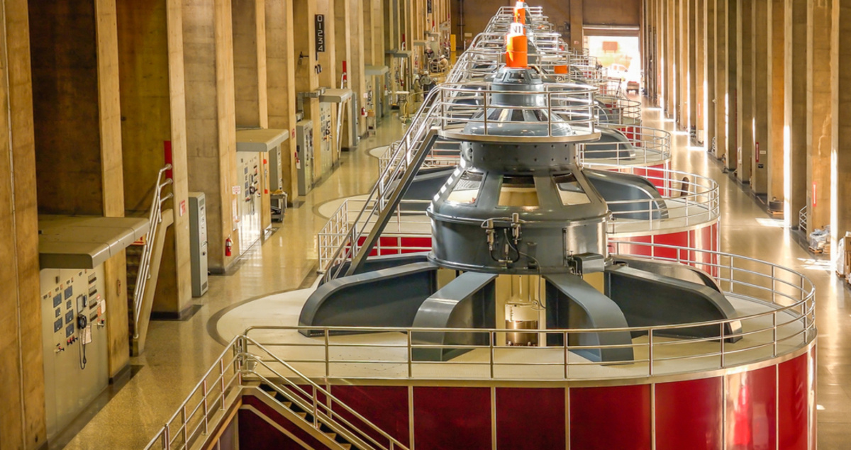 Large turbines generate electricity at the Hoover Dam in the US, a world-leading country in hydropower