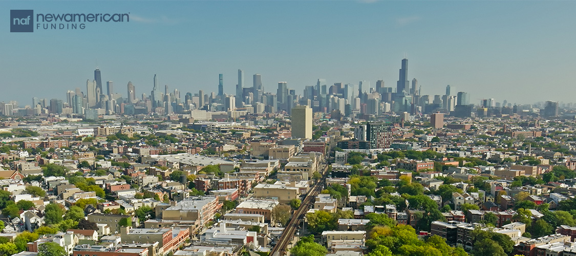 Aerial view of Chicago