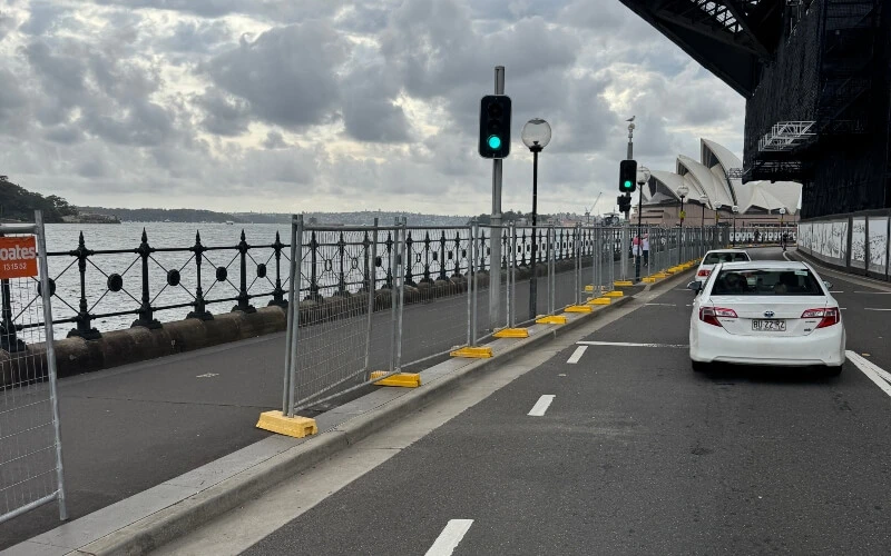 Traffic barriers at Sydney NYE