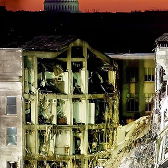 The Pentagon is pictured Sept. 17, 2001, after a hijacked commercial plane slammed into the building six days earlier.