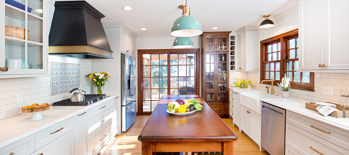 An updated kitchen with modern amenities