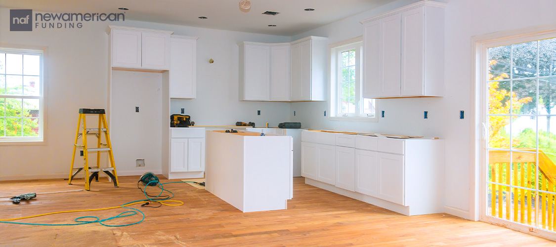 A kitchen undergoing renovations
