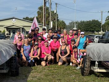 The Pink Dragon Boat Ladies practice twice a week at Rick's on the River.
