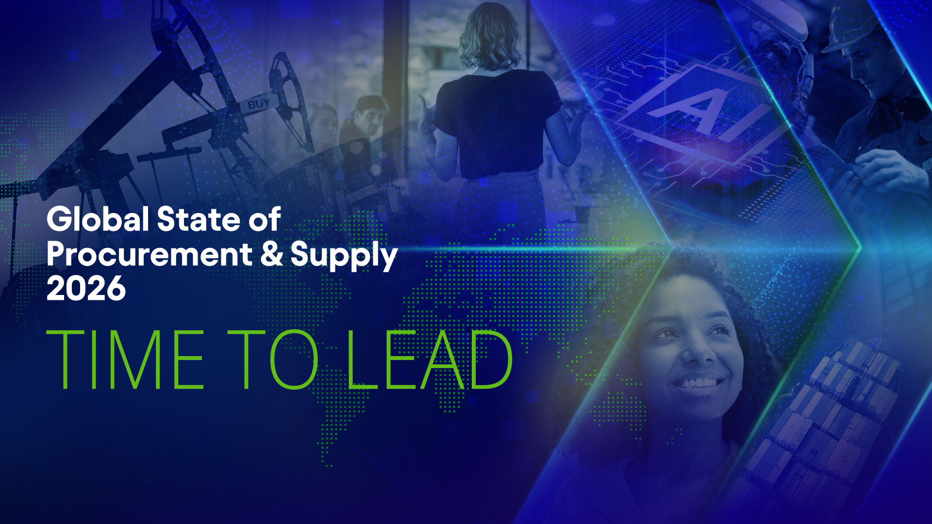 Report cover with text 'Global state of Procurement & Supply 2026 - Time to Lead'