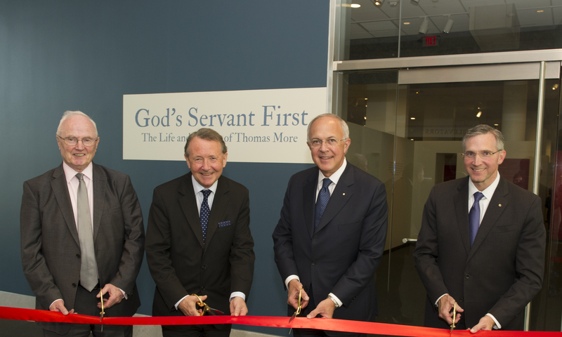 Ribbon cutting ceremony for Saint Thomas More exhibit at JP2 Shrine 