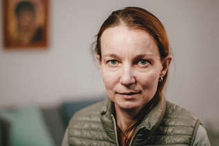 Oksana Galuga is pictured in Warsaw, Poland