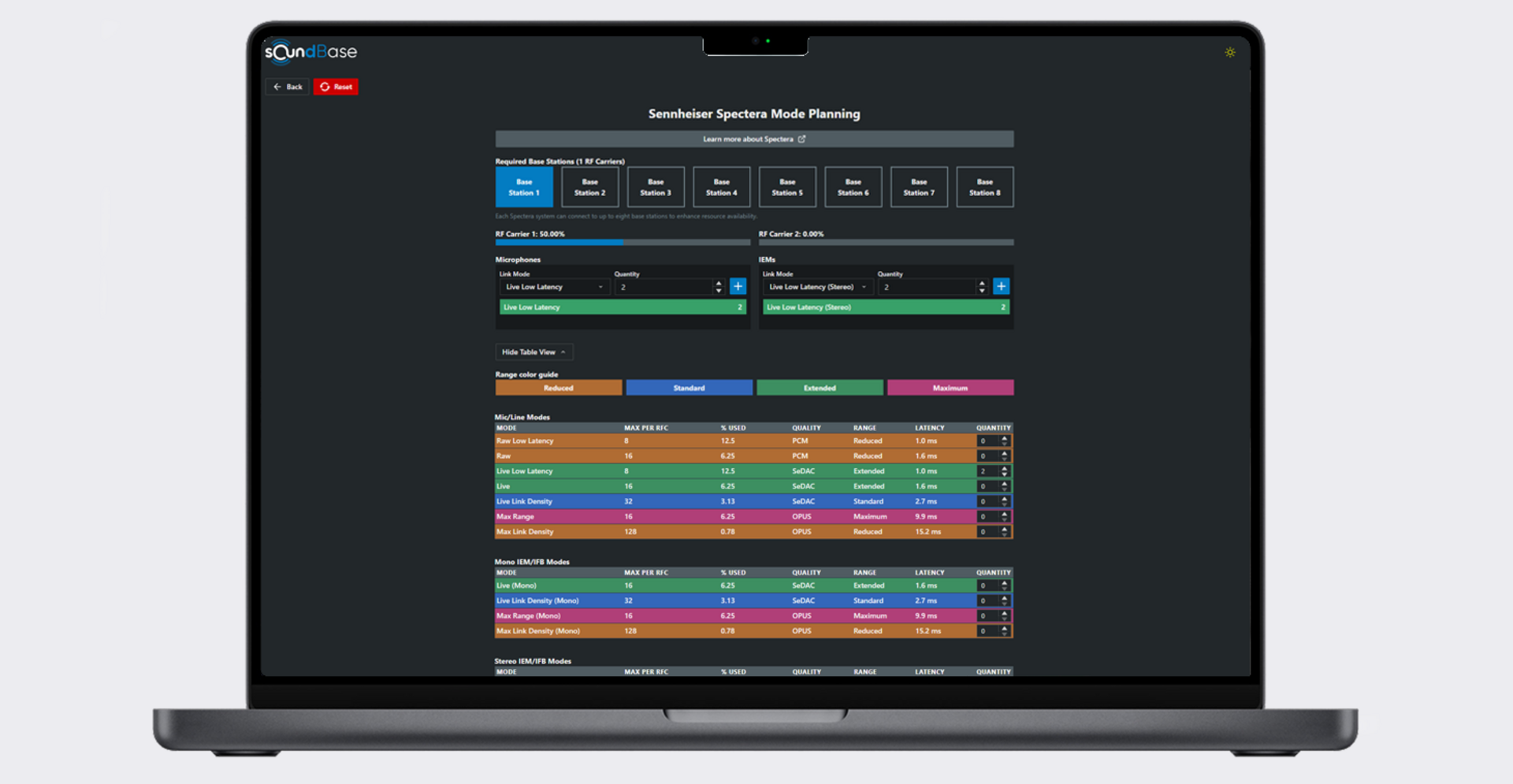 Sennheiser Spectera Mode Planning