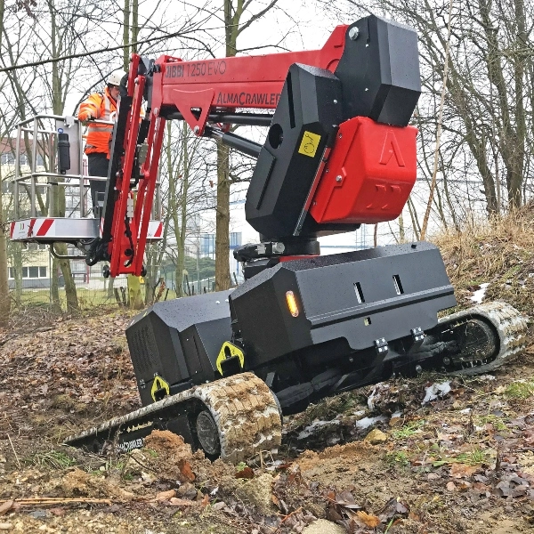 Specialist elevated work platform in action