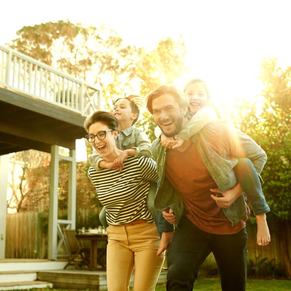 happy couple getting their first home
