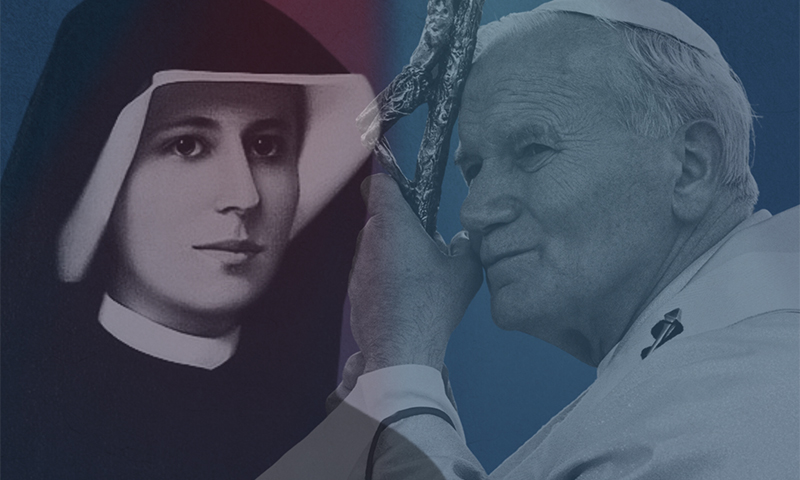 Saint Faustina and Saint John Paul II