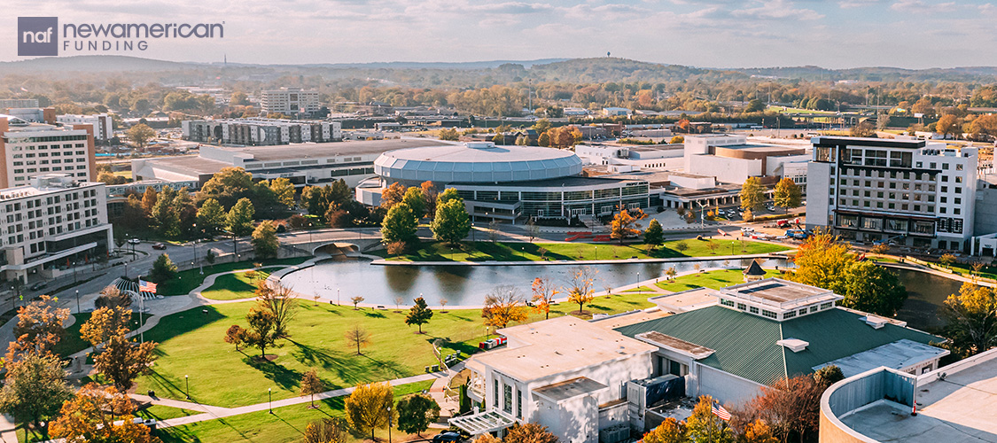 An aerial photo of Huntsville, Alabama