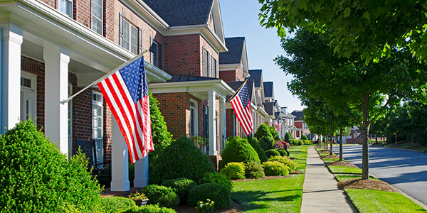 neighborhoods with american flags