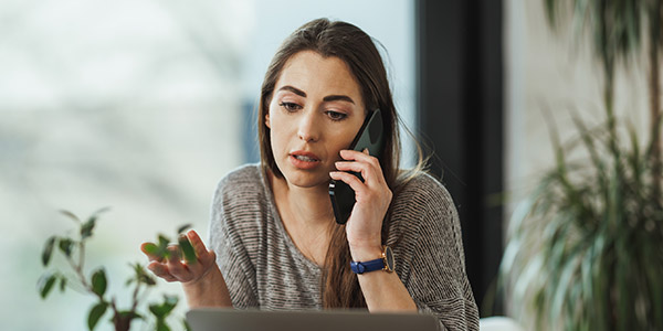 young woman on the phone