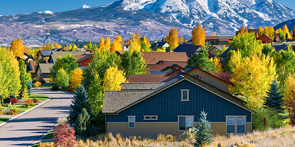 neighborhood in autumn