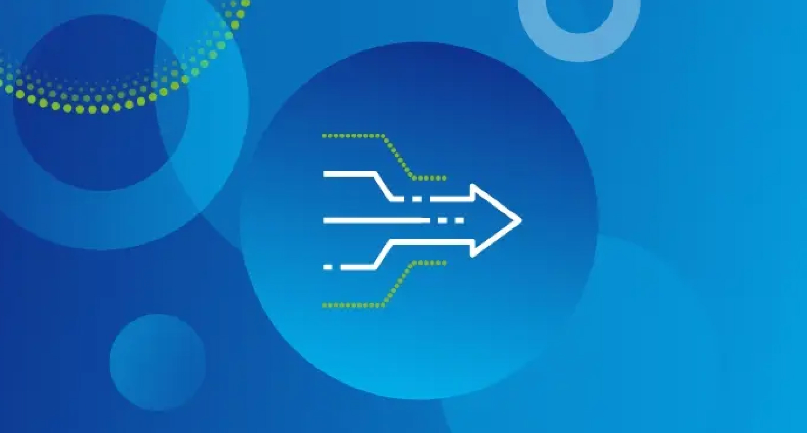 Icon showing arrow being formed by lines and pointing to the right.