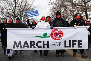 A group of pro-life leaders marches to the U.S. Supreme Court in Washington, D.C.