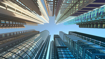 worms eye view buildings mergers acquisitions city view