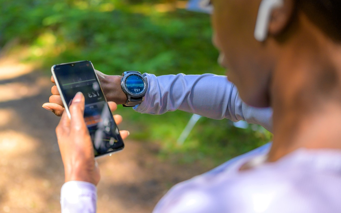 runner with smartwatch