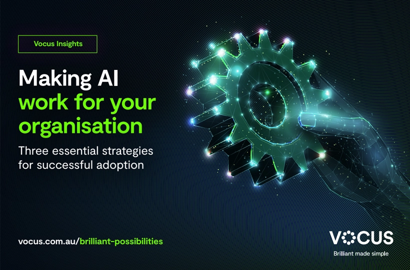 Cover image of Vocus Whitepaper - Making AI work for your organisation